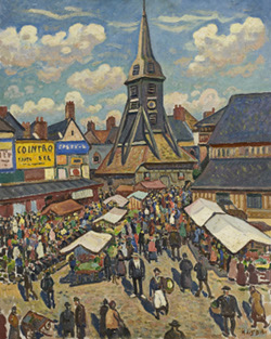 アンリ・ド・サン＝デリ《オンフルールの市場》ル・アーヴル、アンドレ・マルロー美術館 Henri de Saint-Delis Le marché d'Honfleur